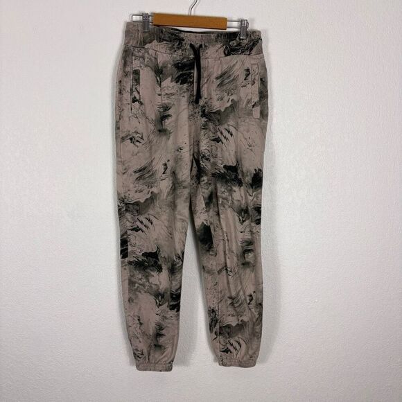All Saints Brown and Black Marble Print Jogger Sweatpants with Pockets US Size 8 - Picture 1 of 10
